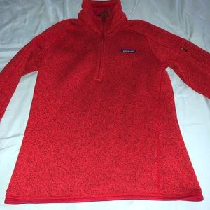 Fleece-lined Patagonia half-zip.